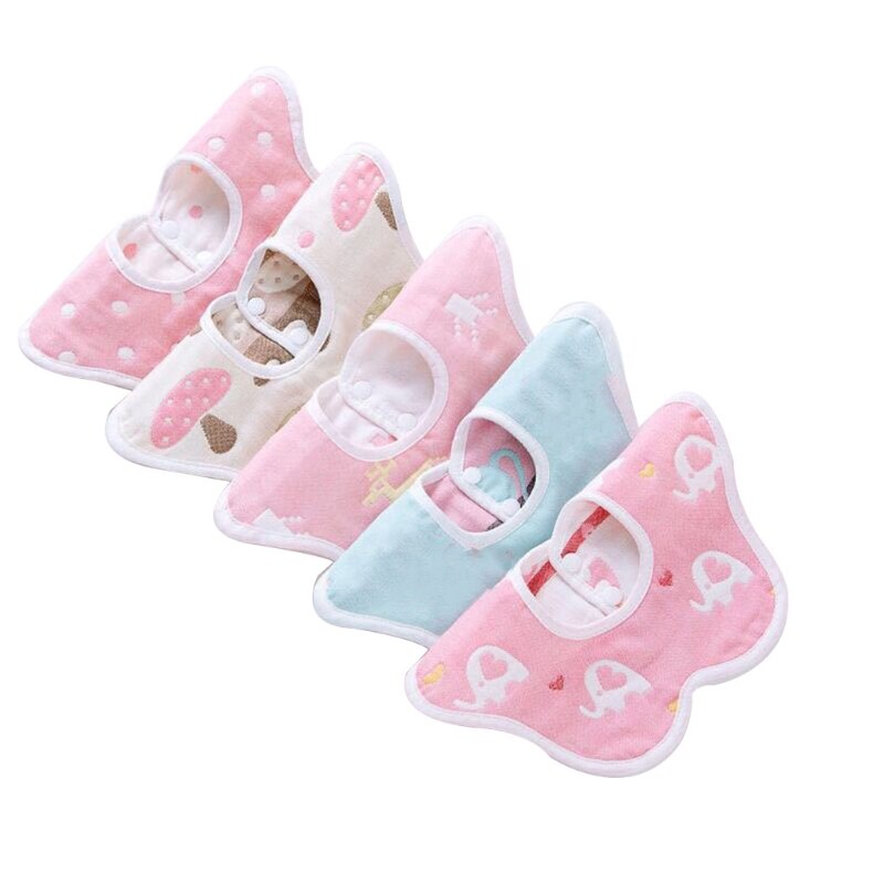 B2EB Baby Peuter Feeding Speeksel Handdoek Verstelbare Kinderen Schort Katoen Speeksel Handdoek: Pink