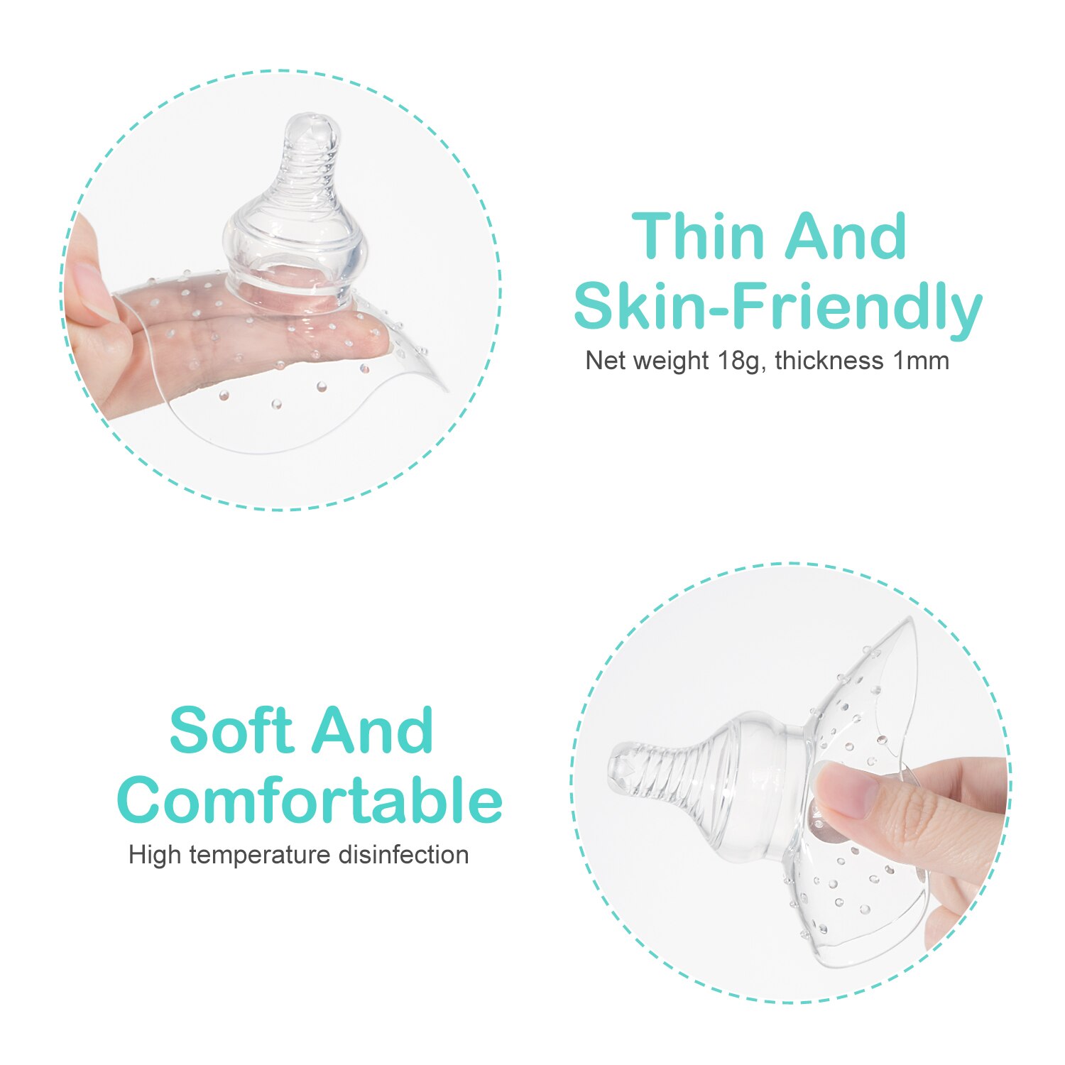 Contact Nipple Shield,1-Pack Ultra-Thin Nippleshield for Breastfeeding with Latch Difficulties or Flat or Inverted Nipples