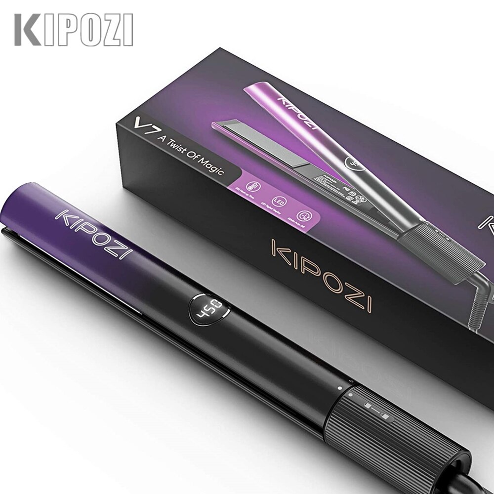 KIPOZI piastra per capelli LCD professionale 30s riscaldamento 3D galleggiante ferro piatto 2 In 1 ferro arricciacapelli strumento per capelli salone di alto livello