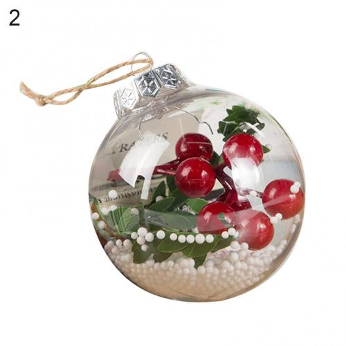 Transparent Plastic Hollow Ball Hanging Pendant Christmas Tree Ball Hanging Ornament Bubble snow scene DIY Decoration: 02