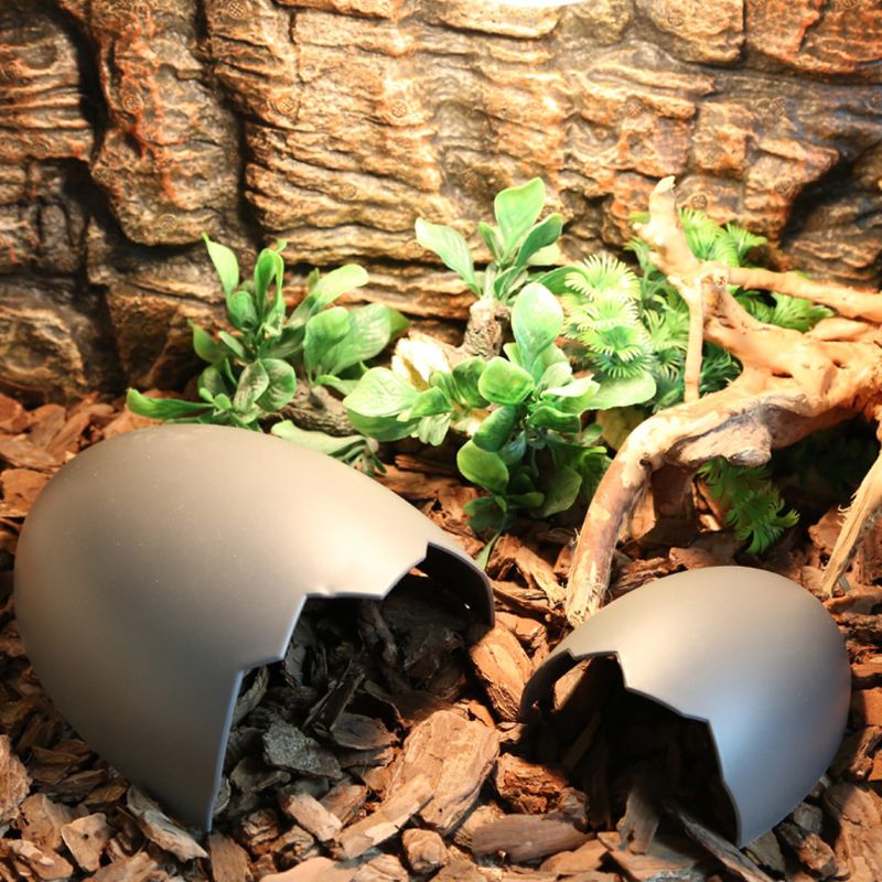 Reptile Hiding Cave Pet Case Eggs Shell Tree Hole Decoration Turtle Lizard Snake