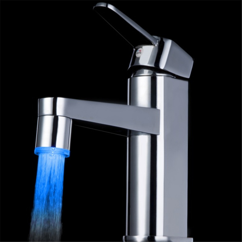 Häufig verwendete und fertige LED-Wasserhahnleuchte, keine Batterie erforderlich, Wasserhahn mit Adapter: Blau