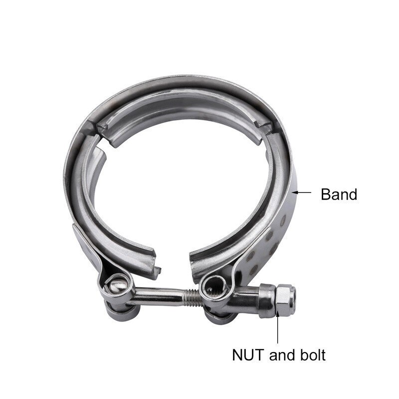 Speedwow 2.5 tommer 63.5mm rustfri stel v-band klemmesæt udstødningsbånd klemme til catback lyddæmper nedløbsrør
