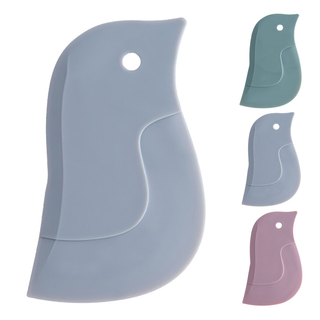1pcs Cute Penguin Style Soft Scraper Kitchen Multi-functional Scraper Oil Scraper Tools 3 Colors