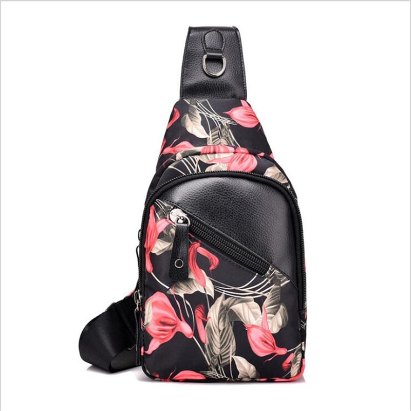 Verkoop Vrouwen Mode Borst Zak Taille Verpakking Decoratieve Bloem Patroon Taille Tas Borst Pakket Dames Rits Hangbags