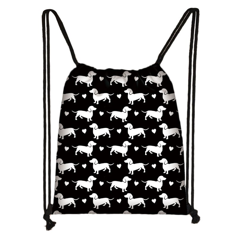 Schattige Teckel Hond Tasje Vrouwen Mannen Opbergtas Voor Reizen Tiener Jongens Meisjes Rugzak Partij Boodschappentassen: skdlapigous09