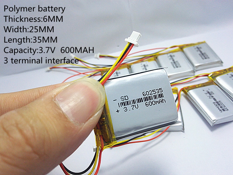 Li-po lithium-polymeer kern MODEL 582535 602535 Li-Polymer 3.7 v 600 mah 1.7wh tachograaf gemeenschappelijke oplaadbare batterijen