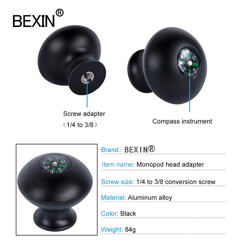 The camera monopod can be used as a walking stick with a compass monopod camera stand