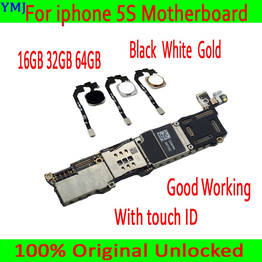 Voor Iphone 5 5s Unlocked Moederbord Met/Zonder Touch Id Logic Board Fabriek Originele Moederbord Met Ios Systeem Panel