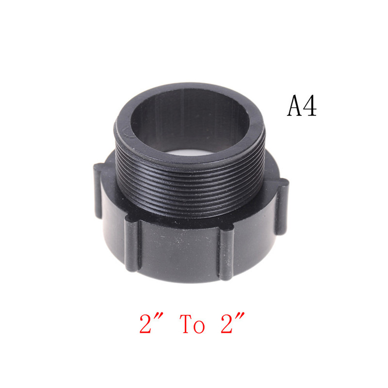 Zwart Gallon IBC Tote Tank Afvoer Adapter Grove Draad Tuinslang 2 "Naar 1/2" 3/4": A4