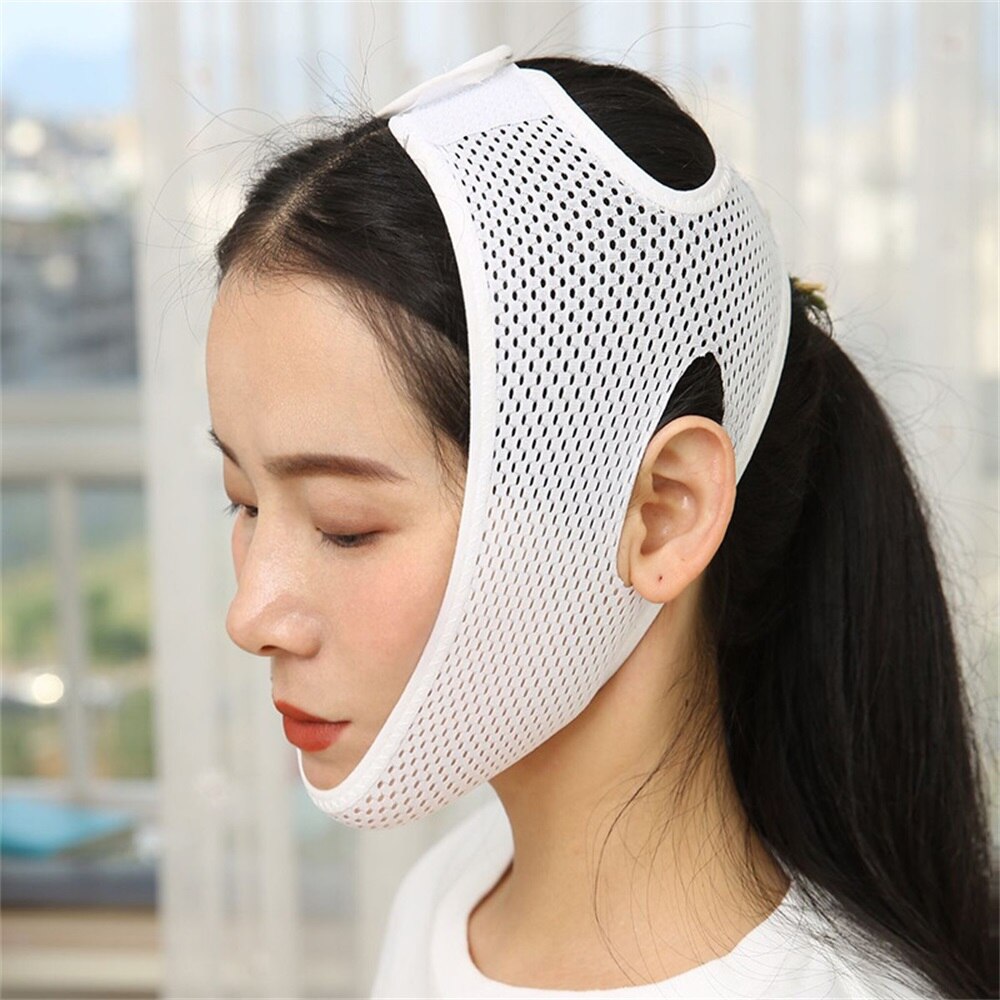Åndbar opstrammende øjeblikkelig ansigtsløftmaske ansigtsløftningsværktøj hvid tynd og let 360 ° elasticitet ansigtsløftningsbandage: Type 4 hvid