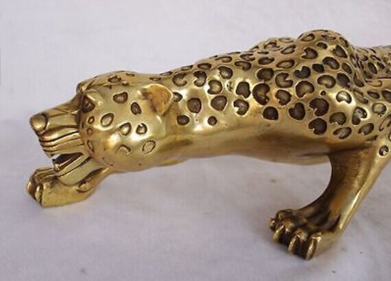 13 "mässing samla leopard panter cheetah run staty dekoration mässing fabriksuttag fidget spinner