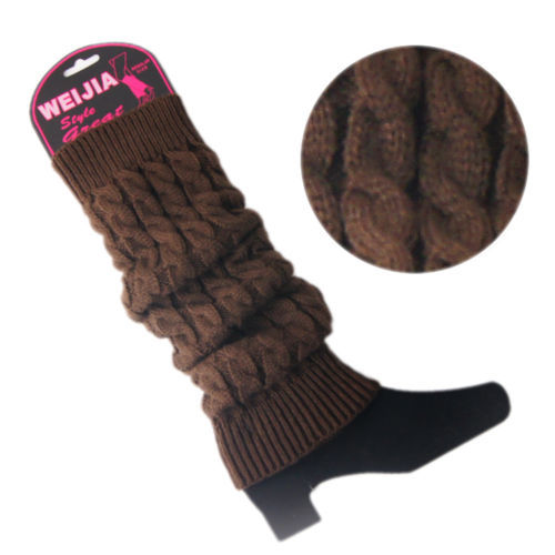 Women Winter Warm Knit Crochet High Knee Leg Warmers Leggings Boot Leggings Slouch: Coffee
