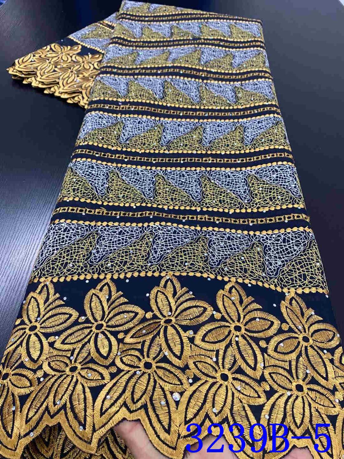 Nigerian Voile Lace Fabric Lace African Lace Fabric Embroidery Cotton For Dress Daily Sew YA3239B-6