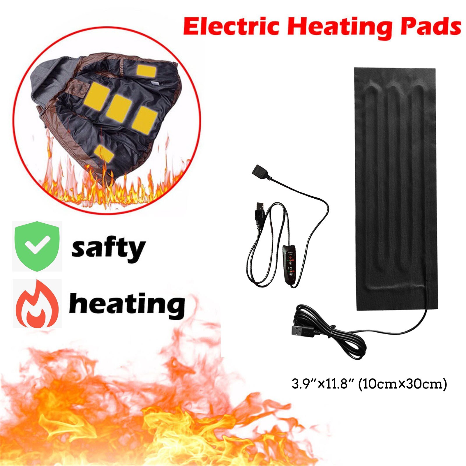 Usb Heater Electric Heating Pad Pad Heater Thermal Clothes Heated Outdoor Mobile Adjusted Temperature Usb Electric Heating Pad