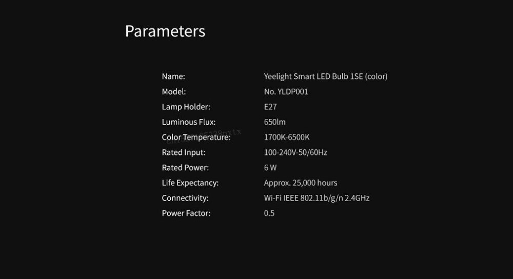 Yeelight 1SE E27 6W RGBW AC 100 - 240V Smart LED Bulb Remote Control Smart LED Light Colorful Temperature Voice Control