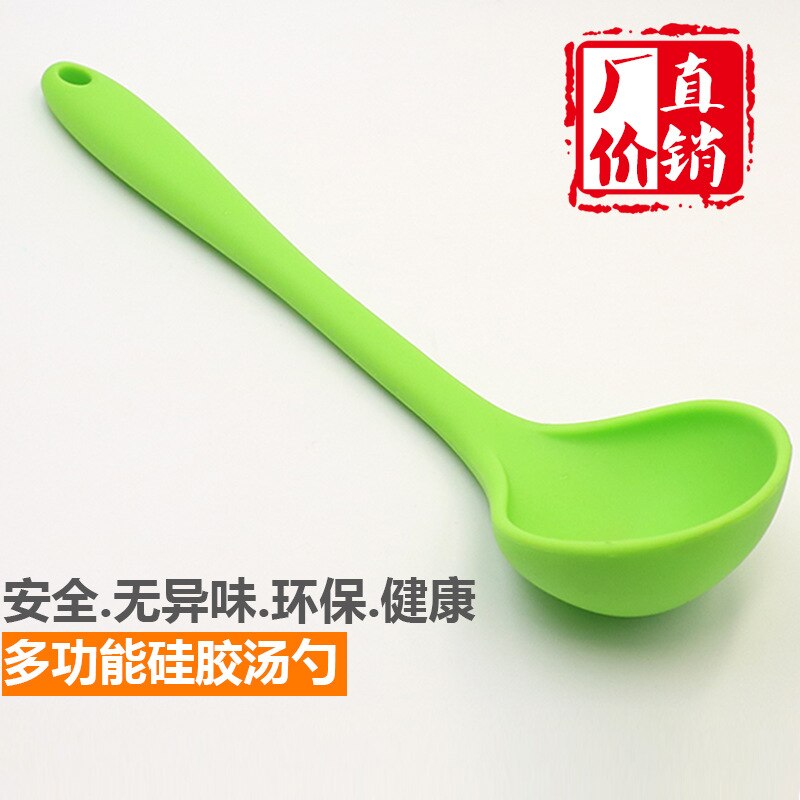 One-piece Silicone Spoon Food Grade Heat Resistant Large Size Spoon Nylon Bag Plastic Spoon Soup