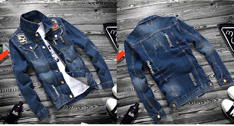 Spring and Autumn Men&#39;s Denim Jacket Korean Slim Denim Clothes Japanese Retro teenagers cowboy Gown Men&#39;s Jacket Short coat