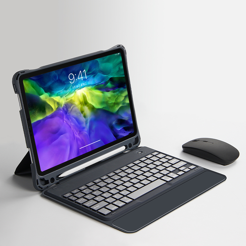 AJIUYU etui na klawiaturę do ipada Pro 11 cali 2018 Tablet bezprzewodowa oddzielna klawiatura Bluetooth air4 10.9 cala ochronna inteligentna okładka