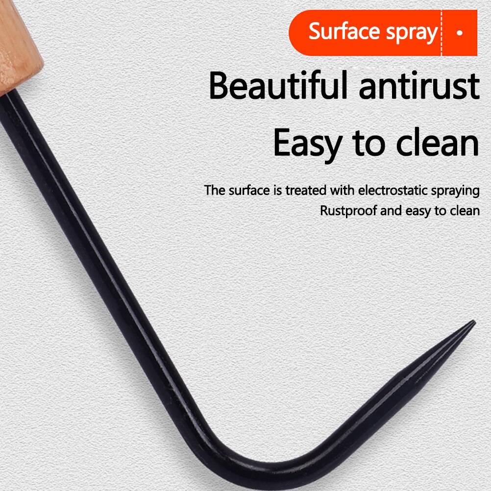 Garden Weeding Hook Manual Weeder With Wooden Handle Outdoor Digging Cultivator And Rust Proof, Easy To Clean