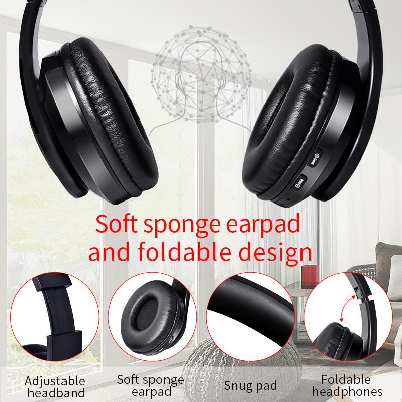 Wireless Headphones Bluetooth Headset Foldable Stereo Headphone Gaming Earphones Support TF Card With Mic For PC All phone Mp3