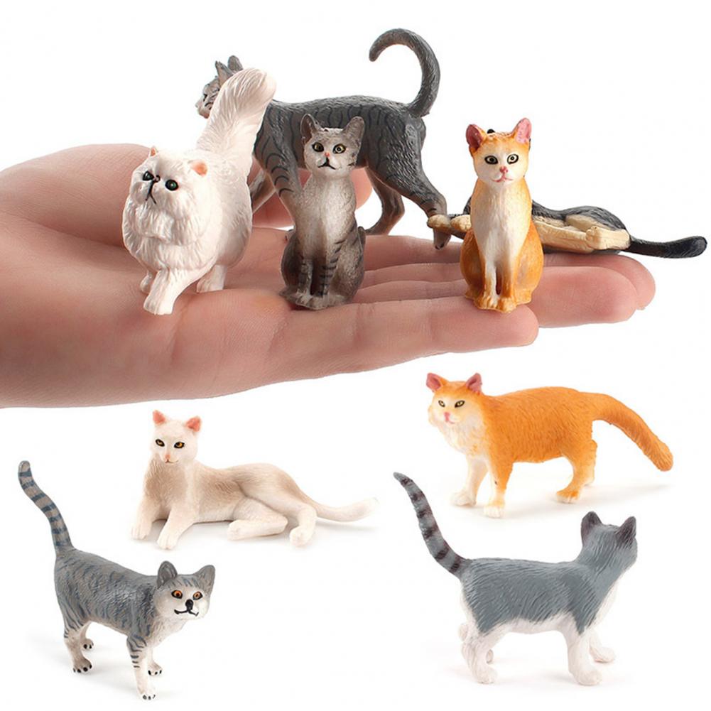 Simulation animal cat model domestic cat flower cat solid bristle cat Persian cat mini hand-made ornaments