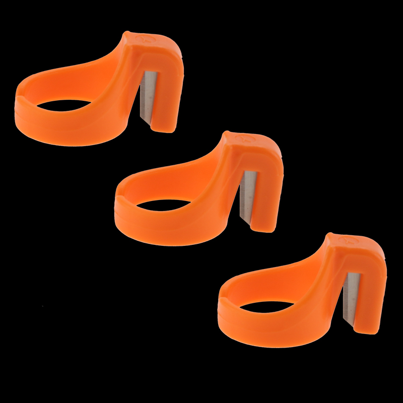 Dedal de plástico para máquina de coser, cortador de hilo, hoja de dedo, aguja, accesorio para máquina de coser doméstica, 3 unids/set por juego: Orange 3PCS