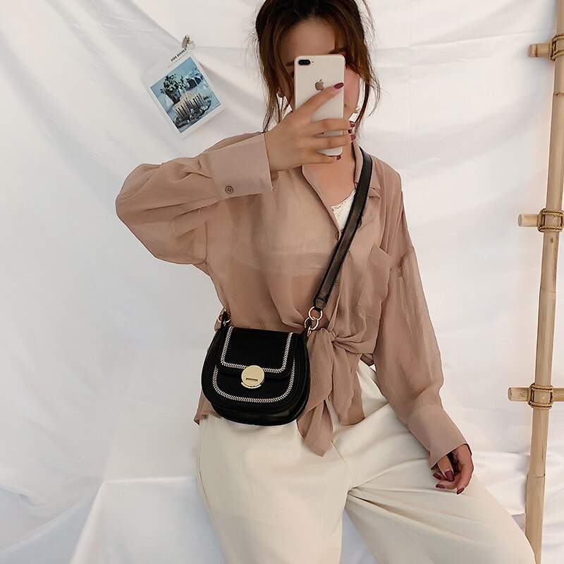 Ricamo Modello di Cuoio dell'UNITÀ di elaborazione Borsa con Tracolla per le donne 2020 semplice Spalla di colore Solido Borse Da Viaggio Femminile attraverso corpo Borsa