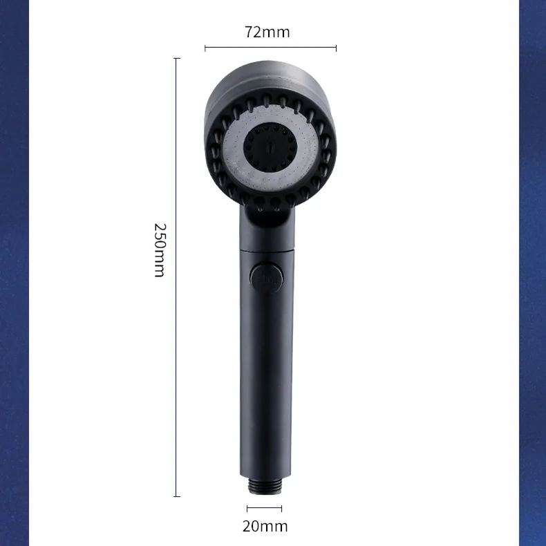 High Pressure Filtered Shower Head 3-mode Massage Spray Rain Faucet – Bathroom Accessories Gold faucet bathroom Shower valve: black