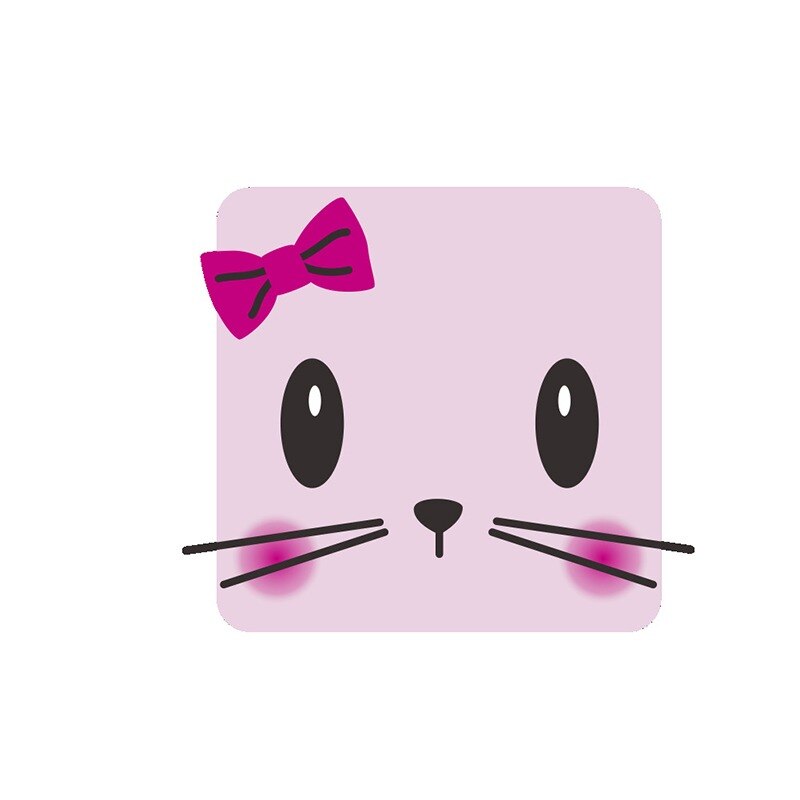 3Pc Carton Cute PVC Home Decor Switch Stickers Wall Decal Sticker Light Kawai Pink Mouse Animal Home Decal Murla Decoration: 4