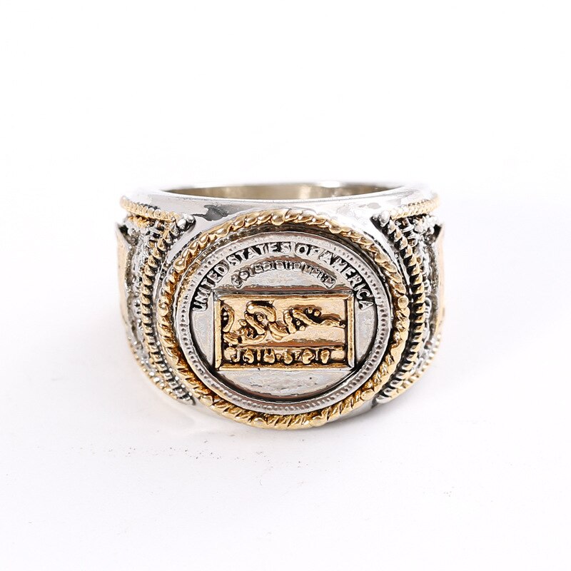 Men's Punk Jewelry Retro Championship Rings Hip Hop Carved Pattern Knuckle Ring God Cool Masculine: 6