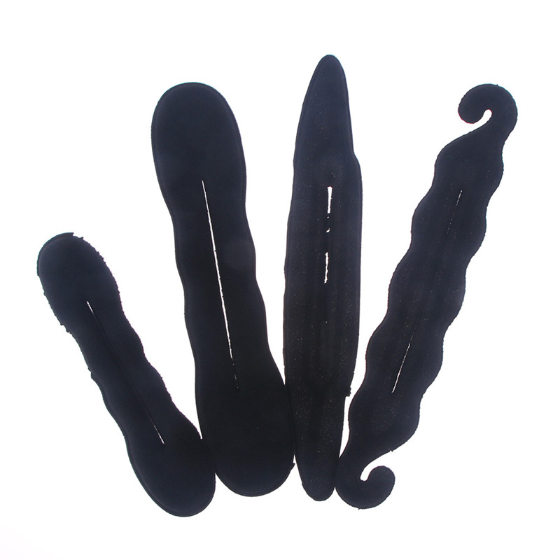 4 unids/set esponja de espuma para estilizar el cabello Donut moño fabricante anterior moño francés herramienta Clip de pelo Dispositivo Flexible