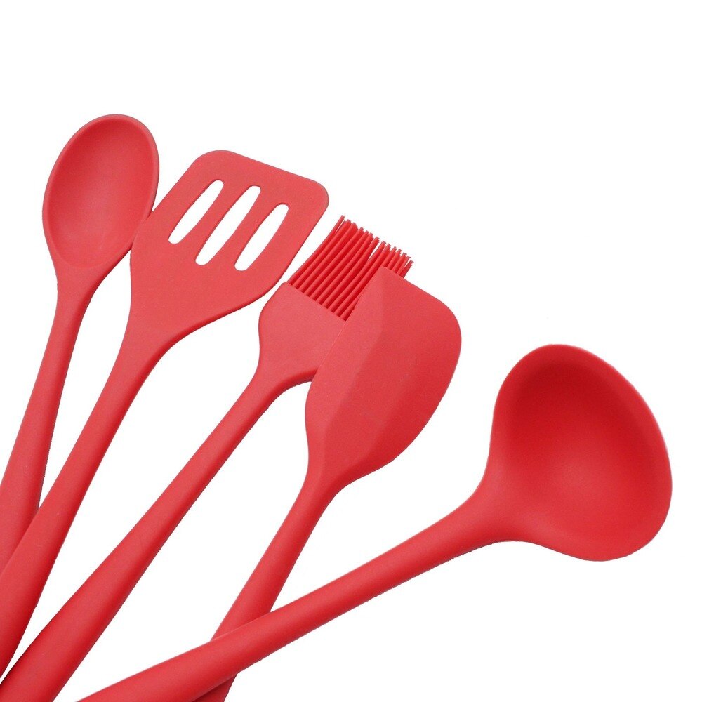 Red Kit Silicone Kitchen Utensils Silicone Cooking Utensils Set Non-stick Spatula Shovel Cooking Tools Set Accessories