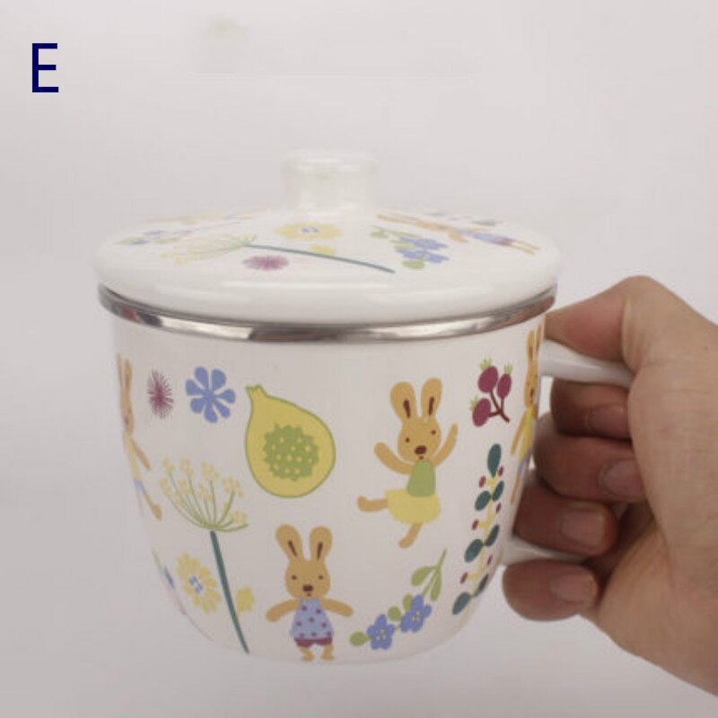 Enamel Tea Cup, enamel soymilk cup, enamel milk cup, enamel coffee cup. 12cm, 940ml thickened environmental protection cup. .: E