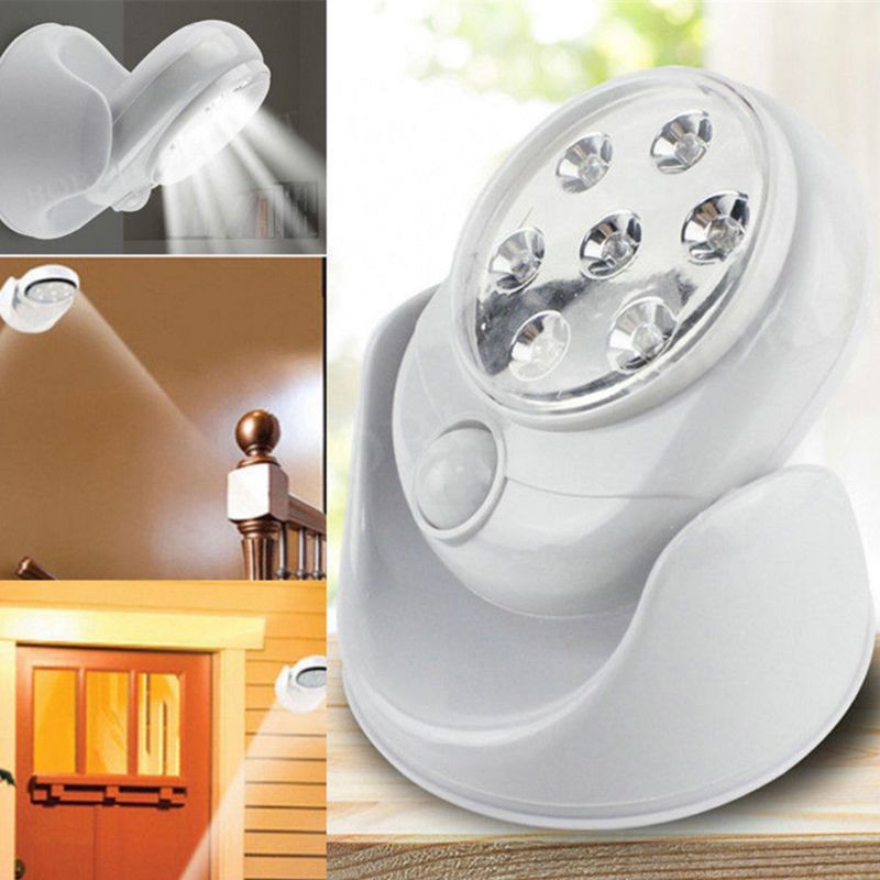 Wireless Infrared Motion Activated Sensor Light Lamp 360 Degree Rotation Motion Wall Lamps Toilet Night Outdoor Lights