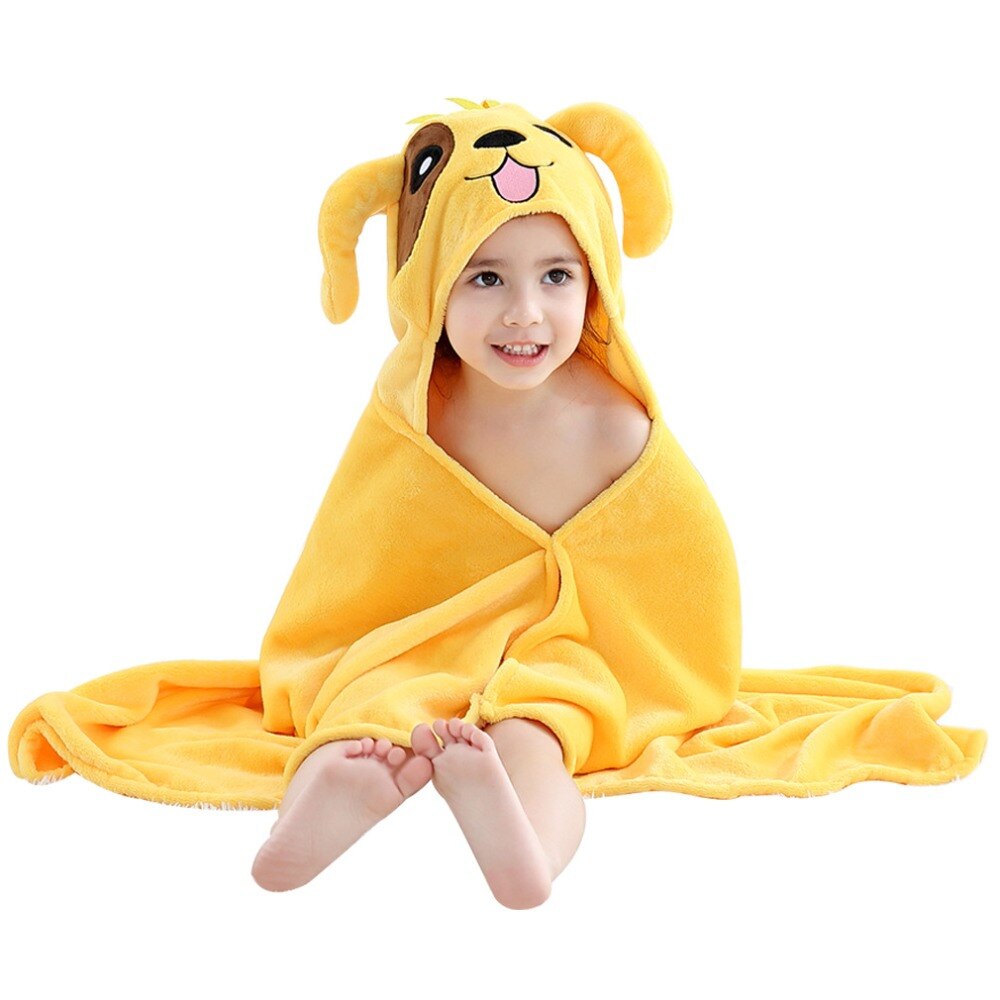 Children Bath robes 0-6 years yellow dog beach wear Baby girls clothes animal sleep Robes Hooded roupa infantil de banho