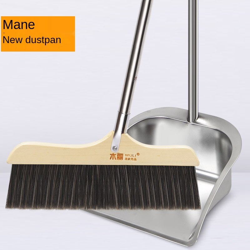 Sweeping Broom Bristle Hair Brush Dustpan Set Household Single Broom Combo Soft Hair Brush Hair Marvelous Wiper: Burgundy
