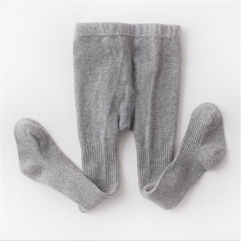 printemps et automne paragraphe rayure bébé collants filles coton collants enfants collants TWT0129: Gris / 12 to 24months