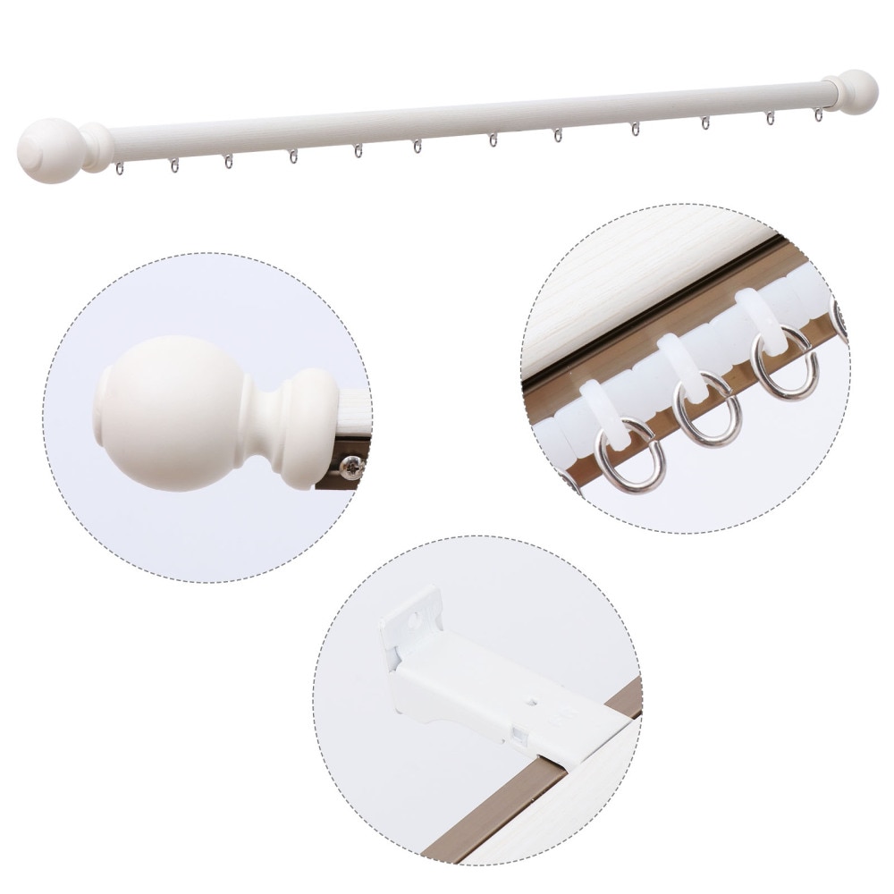 1 Pc Single Curtain Rod Curtain Pole Home Curtain Rod Mute Curtain Pole for Home: White