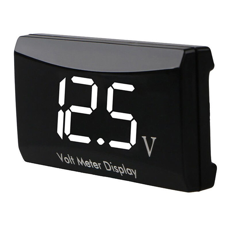 Convenient Portable Waterproof Display Digital LED High Accuracy Voltage Volt Gauge Voltmeter Car Motorcycle Panel Meter#289979: white