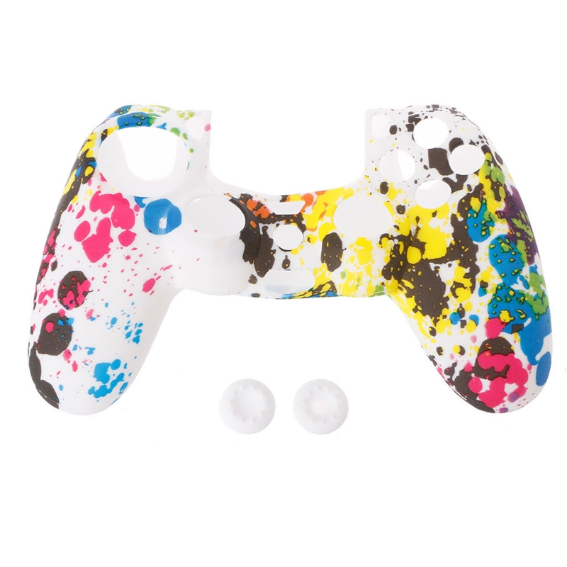 Anti-Slip Multicolor Siliconen Guards Cover 2 Joystick Caps Voor 4 PS4 Controller
