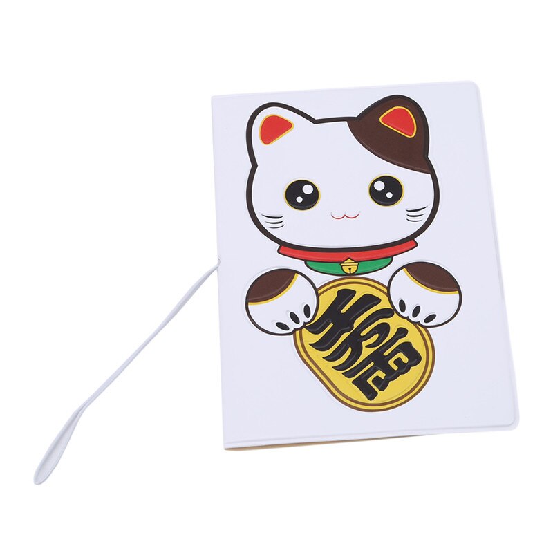 14*10Cm Pvc Lederen Cartoon Lucky Cat Id Card Bag Credit Kaarthouder Reizen 3D Business Porte Carte eenvoudige Paspoort Cover