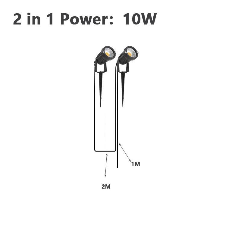 Kabelfri led-trädgårdsdekorationsbelysning 10 släpvagnslampa 1 gräsmattebelysning 50w säker spänning 220 v 110 v 12v vattentät varmvit spotlight: Guld- / Blå / 6-10w