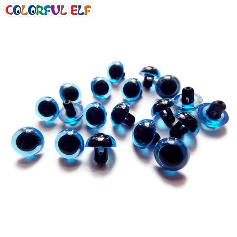9mm/10.5mm/12mm blauw plastic naaien ogen voor speelgoed 100 stks/partij diy pop accessoires