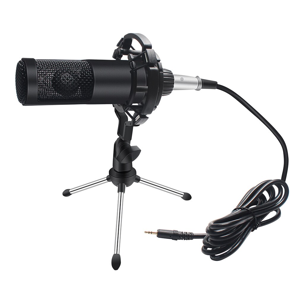 Condensator Microfoon Voor Pc Computer Professionele Microfoon Met Standaard Xlr Mic Opname Chating Studio Microfone: Black