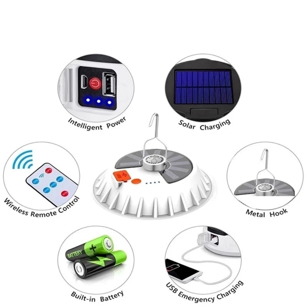 6000 mah led kraftfull uppladdningsbar campinglykta bärbar tältlampa campinglampa arbetslampa inbyggd batteri solladdning