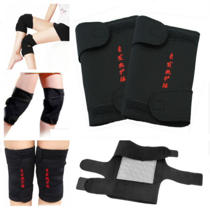 1 Paar 2 Stuks Toermalijn Gezondheidszorg Magnetische Knie Pads Therapie Zelfopwarming Professionele Knie Ondersteuning Bescherming Fitness