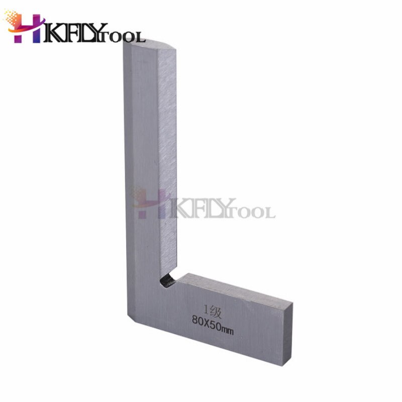 1pc rustfrit stål 63 x 40mm 80 x 50mm blade l vinkel prøve firkantet mål lineal måler 80 x 50mm sølv tone prøve firkantet lineal