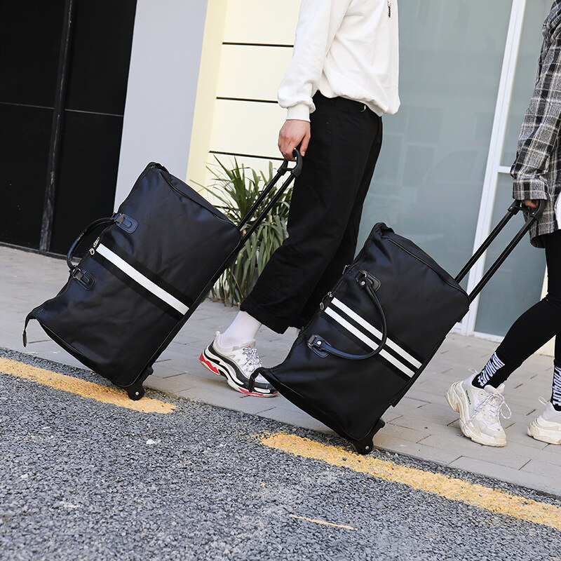 Stor kapacitet vandtæt bagage trolley taske med hjul pige kuffert shopping trolley kvinder håndbagage boarding taske trolly