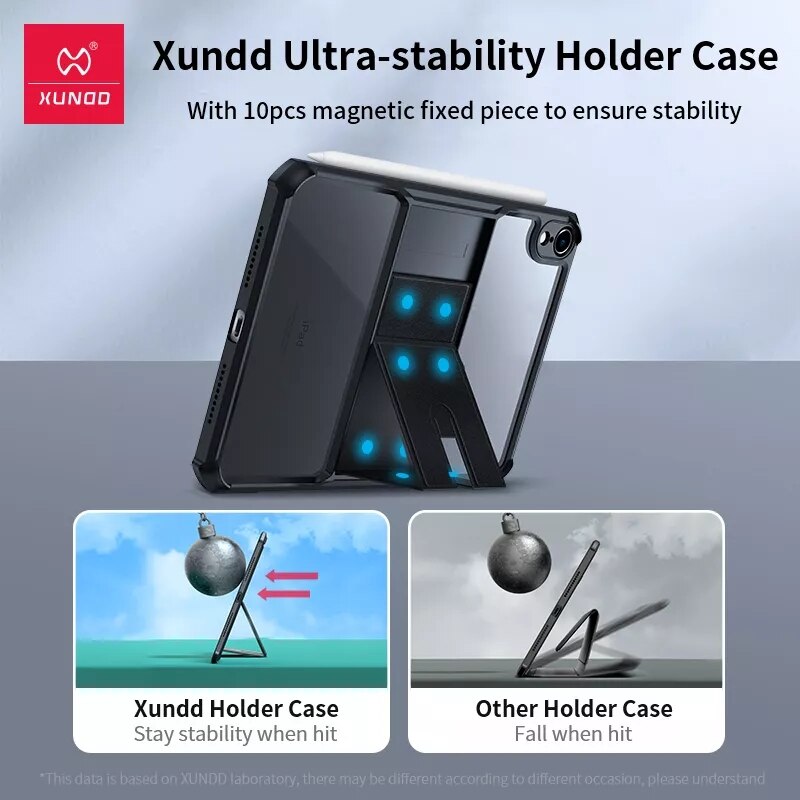 Xundd Case For iPad Mini 5 Case Holder Handheld Transparent Shockproof Bumper Cover For iPad Mini 6 Mini 4 Funda Coque 보호 쉘